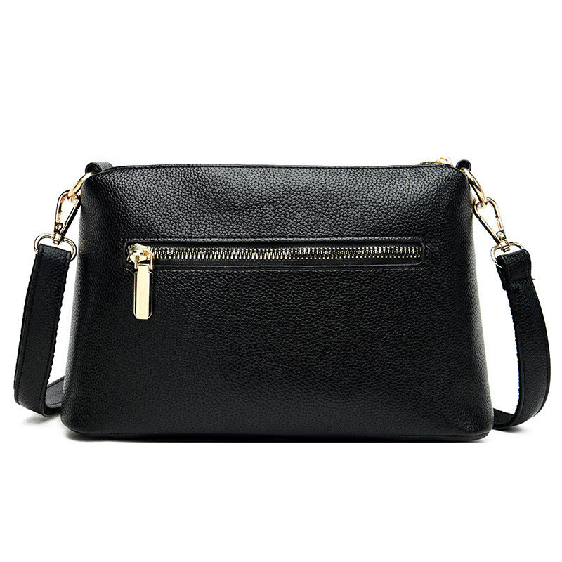 Three-Pocket Mini Crossbody Bag for Women, Black product detail