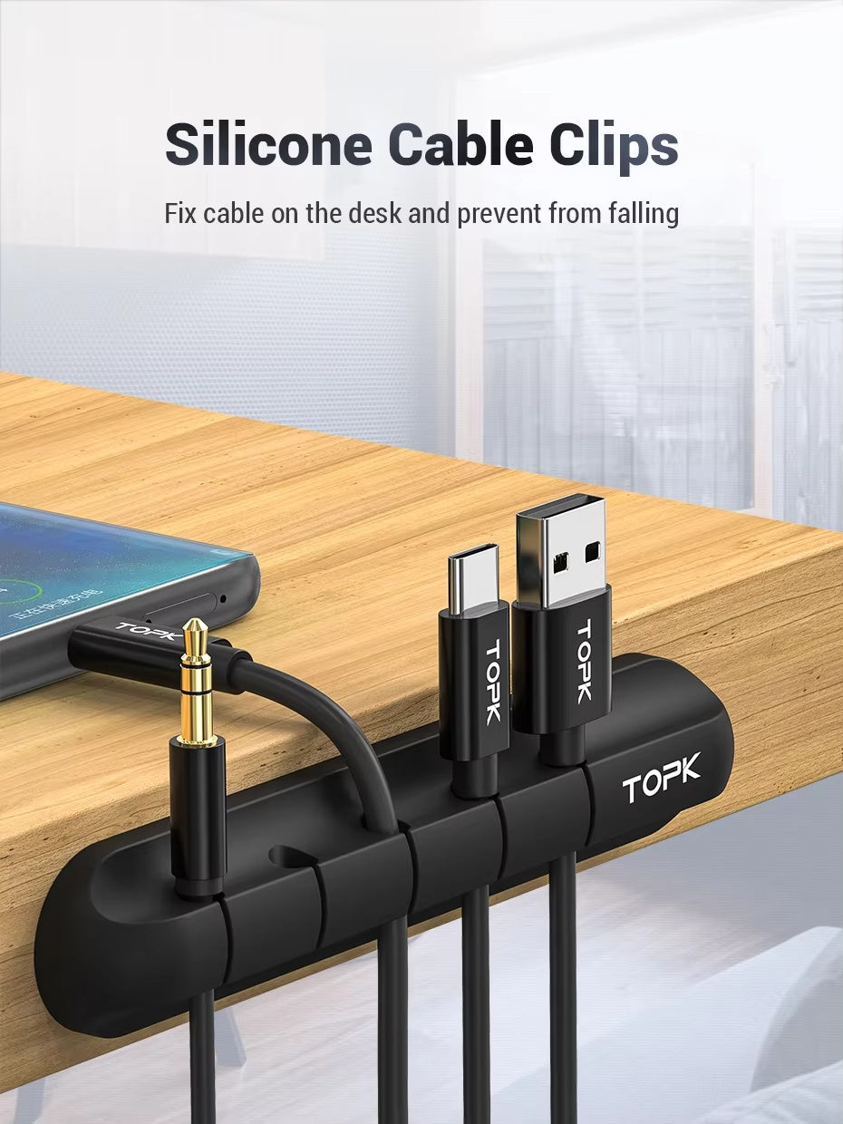 Silicone Cable Organizer Clips, 3-Pack