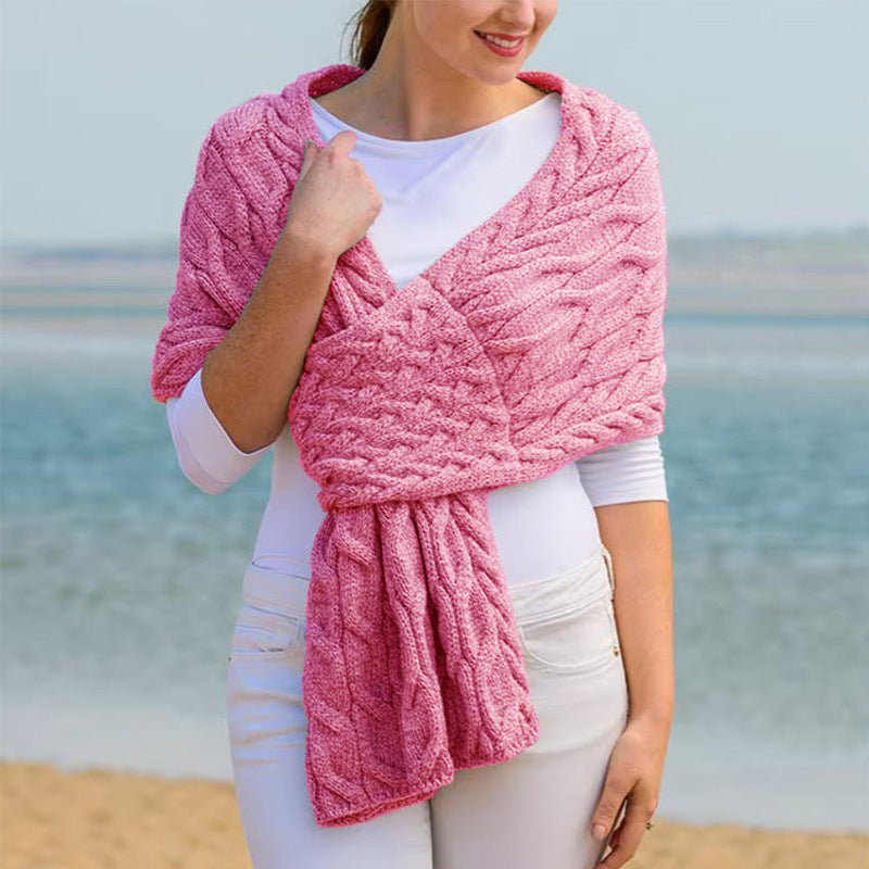 Women's Knitted Shawl Scarf, Gray, 160 cm product detail