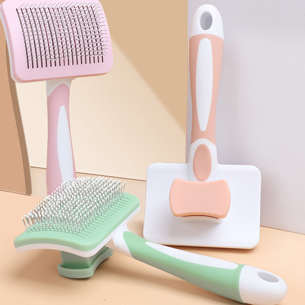 Self-Cleaning Slicker Brush for Dogs and Cats - Green