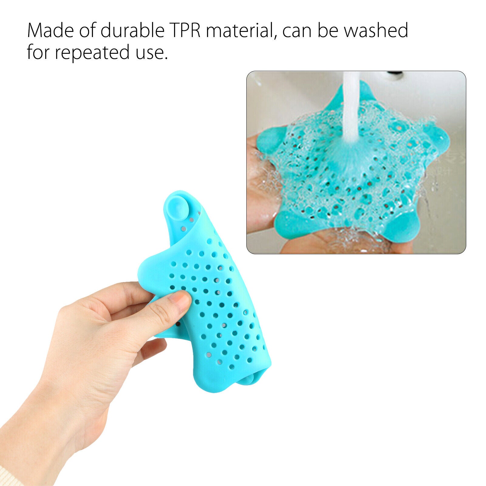 3-Pack Starfish Sink Hair Catcher Set - Blue product detail