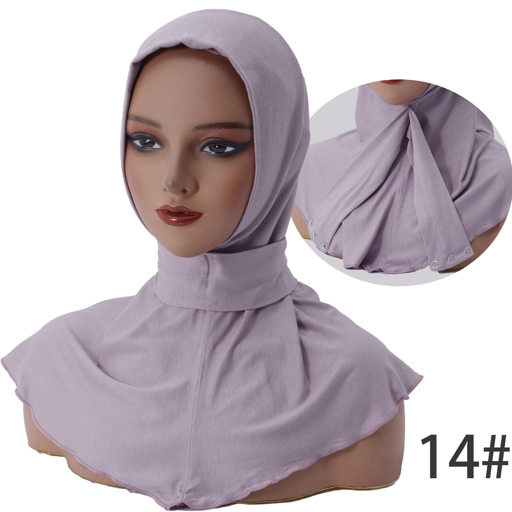 Women's Three-Button Headscarf Cap, Burgundy product detail