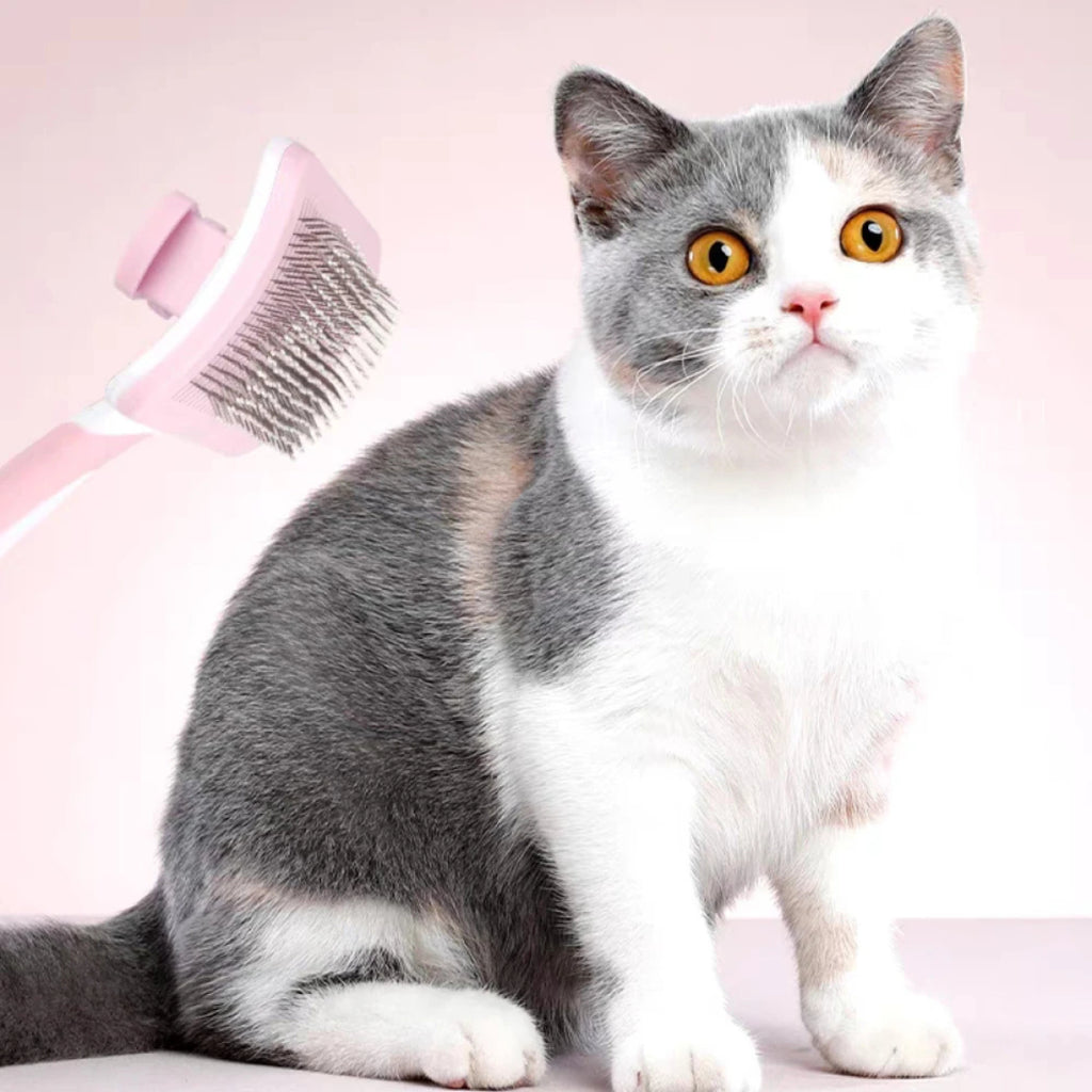 Self-Cleaning Slicker Brush for Dogs and Cats - Green