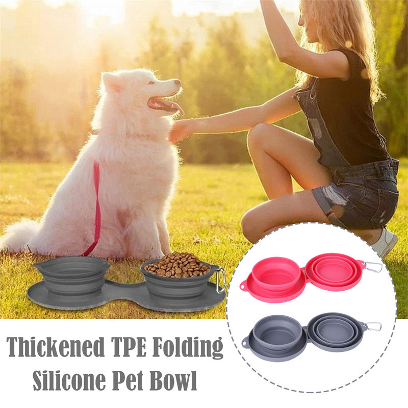 Foldable Double Pet Feeding Bowl for Dogs and Cats product detail