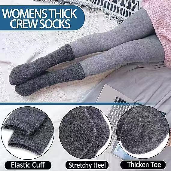 Fleece-Lined Thermal Cashmere Socks, Black product detail