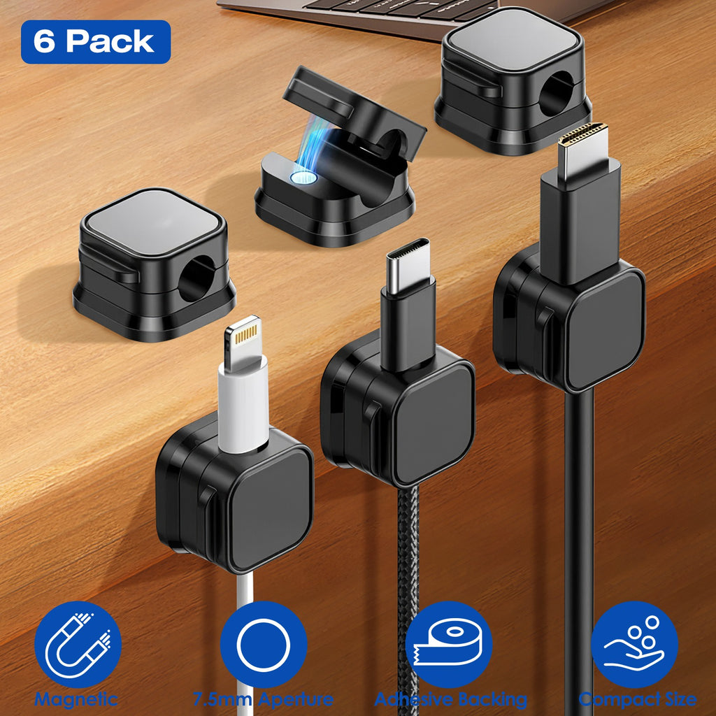 6-Pack Magnetic Cable Organizer Clips