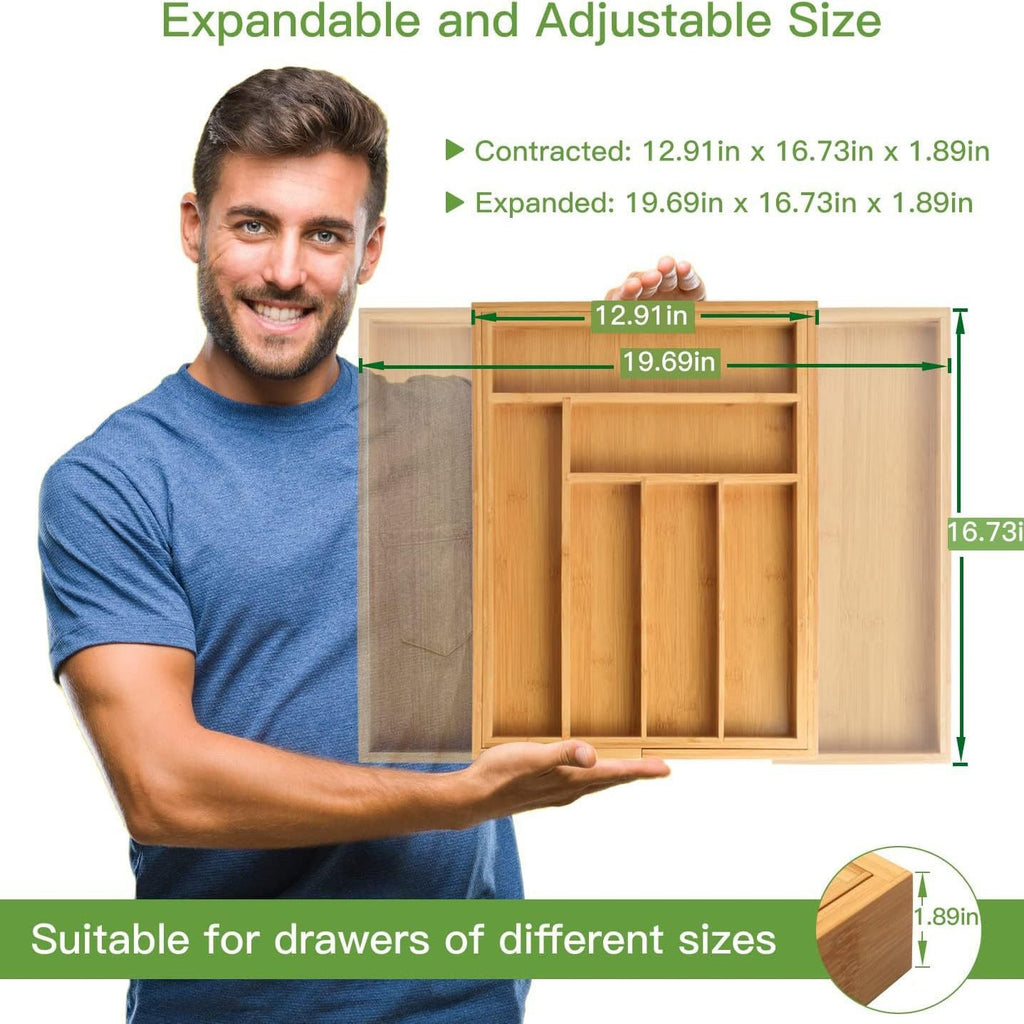 Expandable Bamboo Drawer Organizer product detail