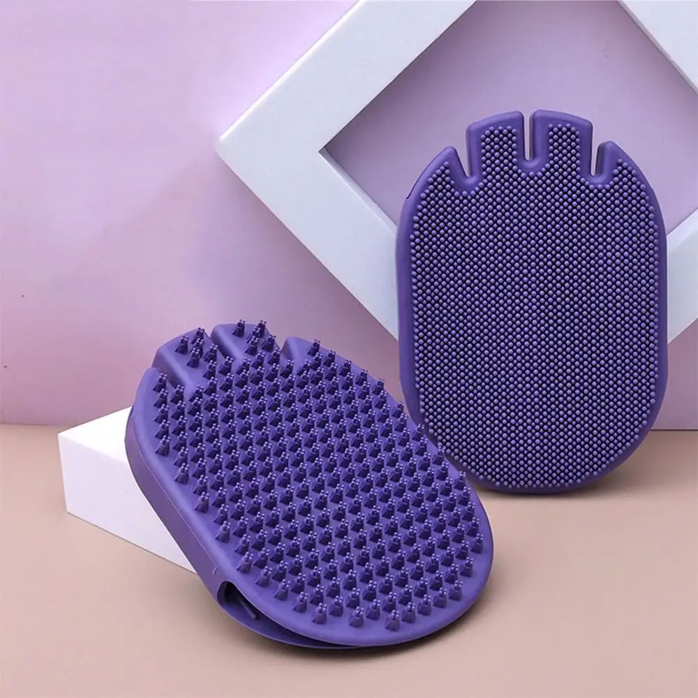 Dual-Sided Pet Shampoo Massage Brush - Purple product detail