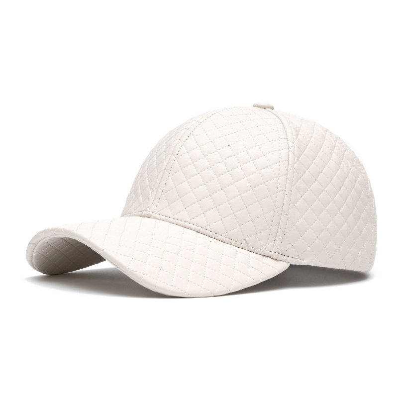 Diamond Stitch Curved-Brim Baseball Cap, Beige product detail